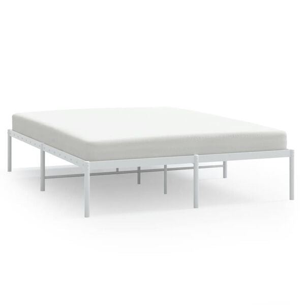 vidaXL Cadre de lit métal sans matelas blanc 140x200 cm