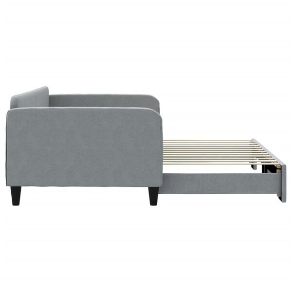 vidaXL Lit de jour avec gigogne sans matelas gris clair 100x200 cm