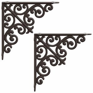 vidaXL Supports d'&eacute;tag&egrave;re murale 2 pc Marron ancien 9,5 x 9,5 x 3 cm