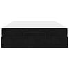 vidaXL Cadre de lit avec matelas avec matelas 2 pcs Noir Velours
