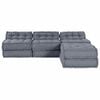 vidaXL Canapé modulaire 4 pcs Gris tissu