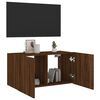 vidaXL Meuble TV mural avec lumières LED chêne marron 80x35x41 cm