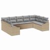 vidaXL Ensemble de canapé de jardin 9 pcs Beige et Gris clair