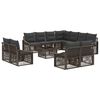 vidaXL Ensemble de canap&eacute; de jardin 12 pc Gris polyrotin