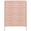 vidaXL Buffet rose 68x39x89 cm acier