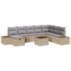 vidaXL Ensemble de canap&eacute; de jardin 9 pc Beige polyrotin