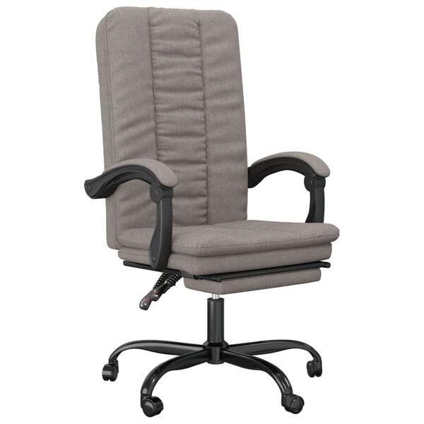 vidaXL Fauteuil inclinable de bureau Taupe Tissu