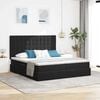 vidaXL Lit de Rangement avec matelas Noir 180 x 200 cm Velours
