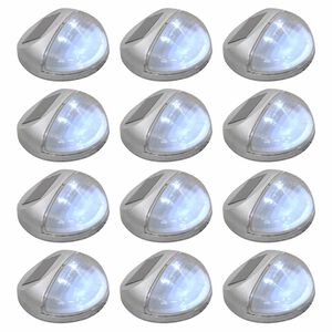 vidaXL Lampe solaire murale &agrave; LED d'ext&eacute;rieur 12 pcs Rond Argent&eacute;