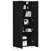 vidaXL Haut Armoire 2 pcs Ch&ecirc;ne noir Bois d'ing&eacute;nierie et verre