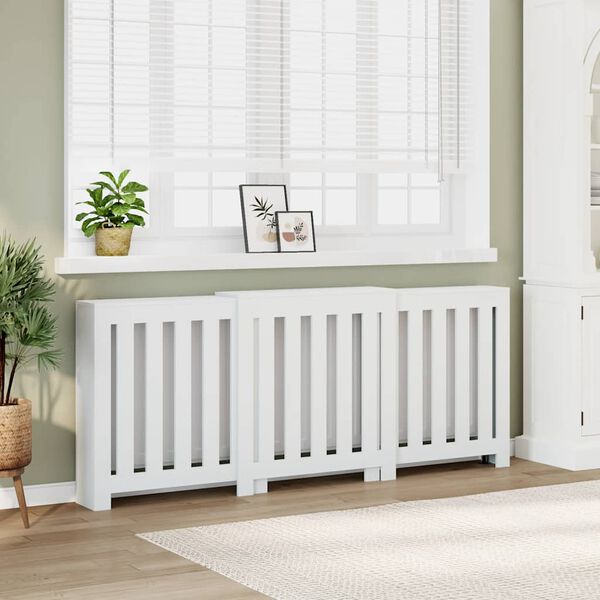 vidaXL Cache-radiateur blanc 205x21,5x83,5 cm bois d'ing&eacute;nierie