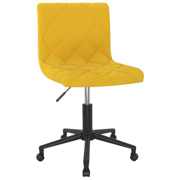 vidaXL Chaises &agrave; manger pivotantes lot de 2 jaune moutarde velours
