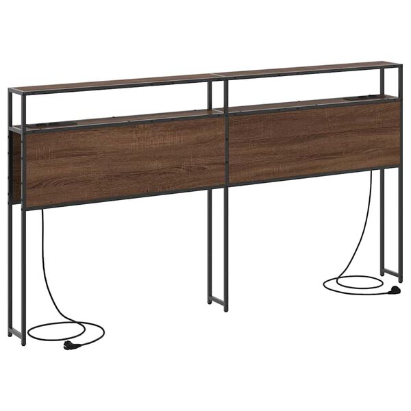 vidaXL T&ecirc;te de lit de rangement Ch&ecirc;ne marron 200 cm Bois d'ing&eacute;nierie