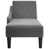 vidaXL Fauteuil long avec coussin et accoudoir droit gris fonc&eacute; tissu
