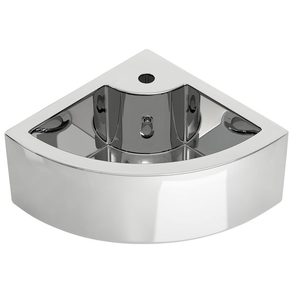 vidaXL Lavabo avec trop-plein 45x32x12,5 cm C&eacute;ramique Argent&eacute;