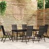 vidaXL Ensemble &agrave; manger de jardin 7 pcs Noir