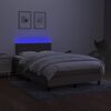 vidaXL Sommier &agrave; lattes de lit matelas et LED taupe 120x190 cm tissu