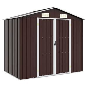 vidaXL Abri de jardin Marron 205x129x183 cm Acier galvanisé