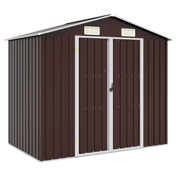 vidaXL Abri de jardin Marron 205x129x183 cm Acier galvanis&eacute;