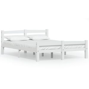 vidaXL Cadre de lit sans matelas blanc bois de pin massif 120x200 cm