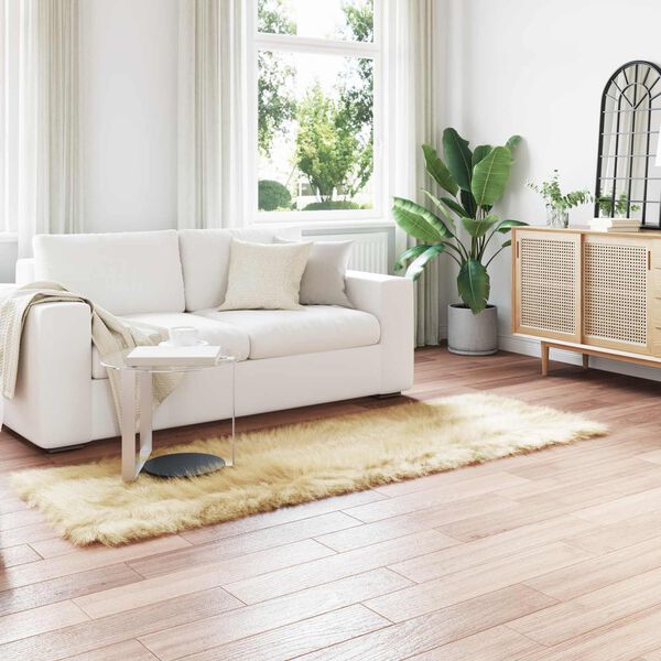 vidaXL Tapis en fausse Tafalla Cr&egrave;me 80 x 250 cm Polyester