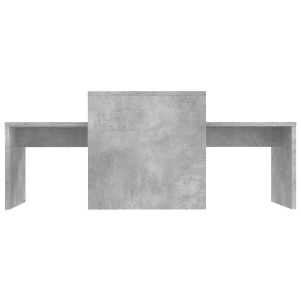 vidaXL Ensemble de table basse Gris béton 100x48x40 cm Bois ingénierie