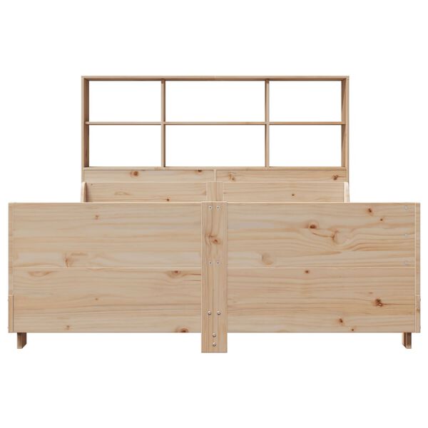 vidaXL Lit bibliothèque sans matelas 120x190 cm bois massif