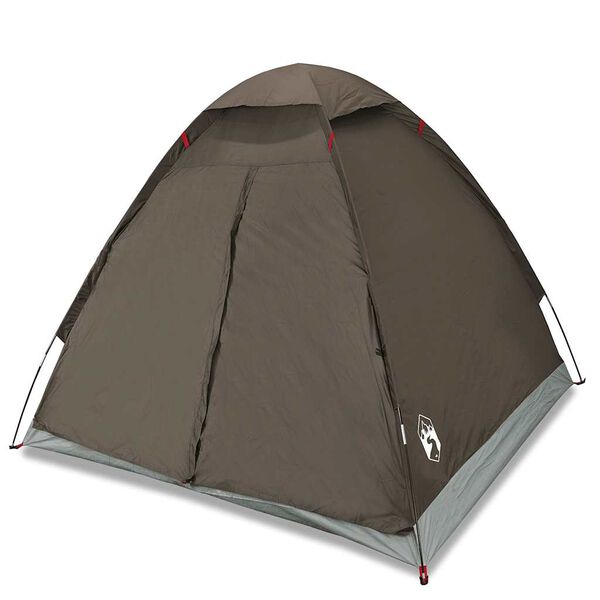 vidaXL Tente de camping &agrave; d&ocirc;me 2 personne marron imperm&eacute;able