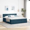 VidaXL Cadre de lit ottoman avec matelas bleu fonc&eacute; 180x200 cm velours