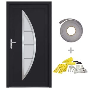 vidaXL Porte d'entr&eacute;e anthracite 88x200 cm PVC