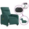 vidaXL Fauteuil de massage inclinable &eacute;lectrique Vert fonc&eacute; Tissu