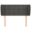 vidaXL T&ecirc;te de lit avec oreilles Gris fonc&eacute; 83x23x78/88 cm Velours