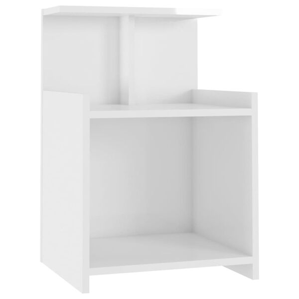vidaXL Tables de chevet 2 pcs Blanc brillant 40x35x60 cm Agglom&eacute;r&eacute;