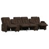 vidaXL Fauteuil inclinable porte-gobelets 4 places marron similicuir