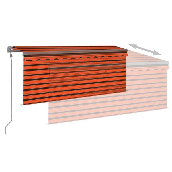 vidaXL Auvent r&eacute;tractable automatique avec store 3x2,5 m Orange marron