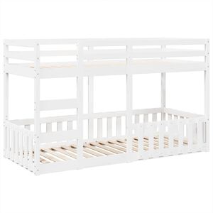 vidaXL Lit superpos&eacute; Blanc 90x200 cm Bois de pin massif