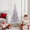 vidaXL Sapin de No&euml;l avec 150 LED avec support Argent 120 cm PET