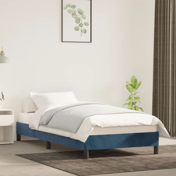 vidaXL Cadre de lit sans matelas bleu foncé 80x200 cm velours