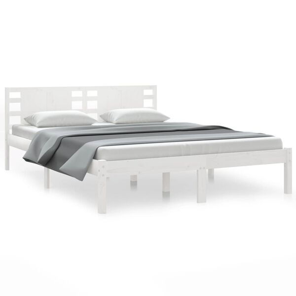 vidaXL Cadre de lit sans matelas blanc 120x200 cm bois de pin massif