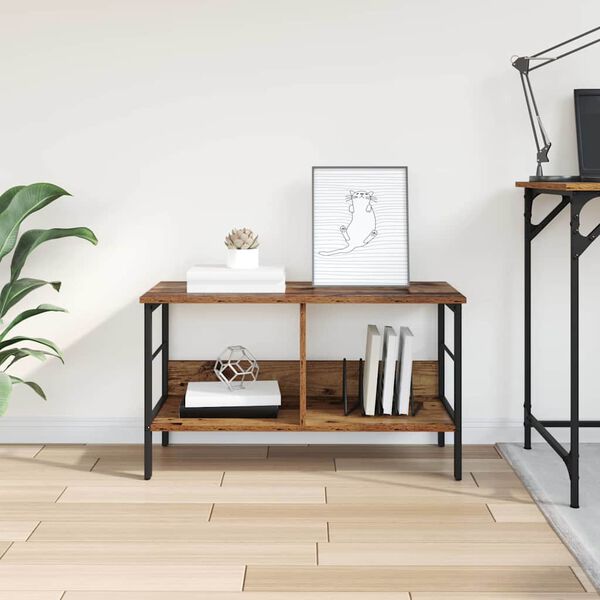 vidaXL &Eacute;tag&egrave;re Bois Ancien 82 x 32 x 47 cm Bois d'ing&eacute;nierie