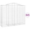 vidaXL Paniers &agrave; gabions arqu&eacute;s 25 pcs 200x50x160/180 cm Fer galvanis&eacute;