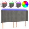 vidaXL T&ecirc;te de lit &agrave; LED Gris clair 203x16x118/128 cm Velours