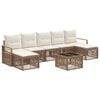 vidaXL Ensemble de canap&eacute; de jardin 8 pcs Beige polyrotin