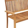 vidaXL Banc de jardin empilable et coussin 128,5cm Bois de teck massif