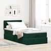 vidaXL Cadre de lit ottoman avec matelas vert fonc&eacute; 90x190 cm velours