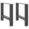 vidaXL Pieds de table basse Anthracite 2 pi&egrave;ces 50 x (42-43) cm Acier
