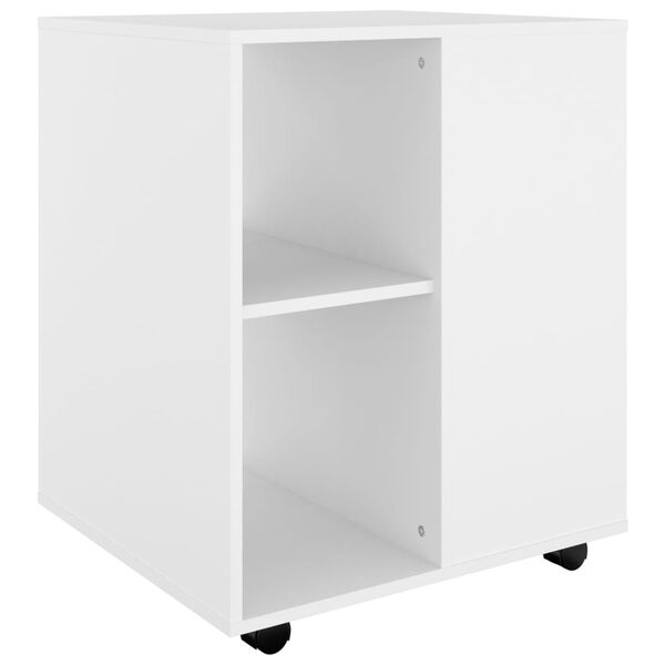 vidaXL Armoire &agrave; roulettes Blanc 60x53x72 cm Bois d&rsquo;ing&eacute;nierie