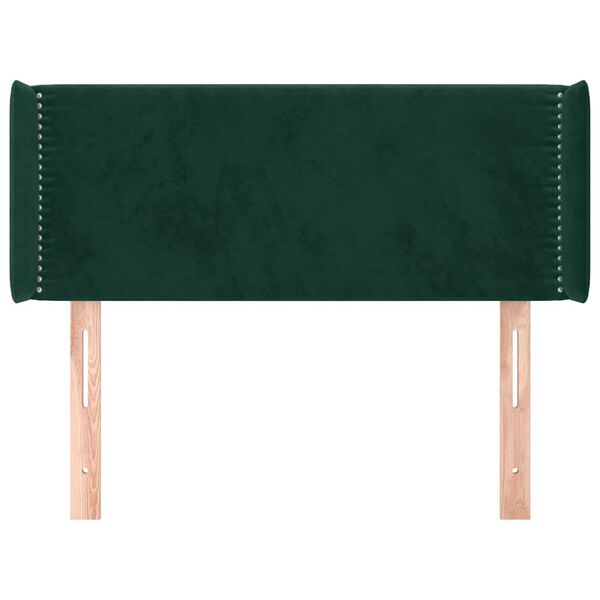 vidaXL T&ecirc;te de lit avec oreilles Vert fonc&eacute; 93x16x78/88 cm Velours