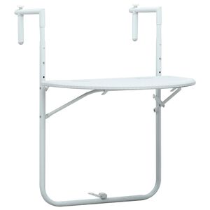 vidaXL Table de balcon Blanc 60x64x83,5 cm Plastique Aspect de rotin