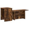vidaXL Table console Ch&ecirc;ne fum&eacute; 80 x 50 x 225 cm Bois d'ing&eacute;nierie